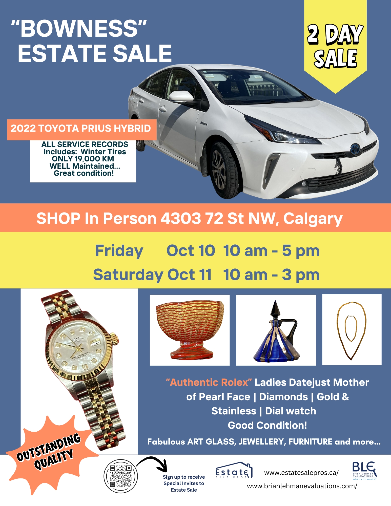 Bowness Estate Sale Flyer